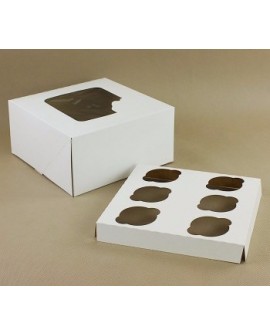 Cupcake-Form für 6 Cupcakes WEISS 22x22 x 5 Stück.