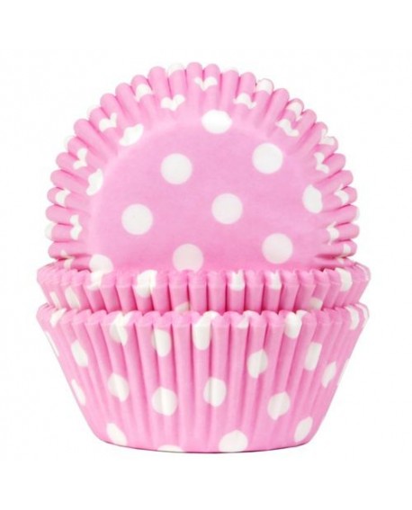 Papilotki House of Marie, Różowe W Grochy, 50 szt.