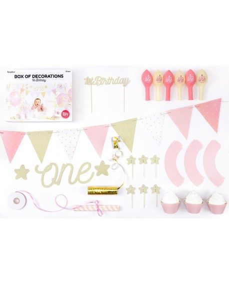 ARANY EGYÉVES születésnapi dekorációs készlet