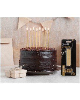 Birthday candles 8 pcs. GOLD SMOOTH