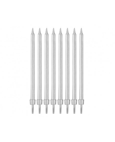 Geburtstagskerzen 8 Stk. PLAIN SILVER
