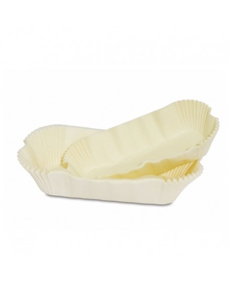 Papilotki owalne do eklerów, białe, 135 mm, 60 szt.