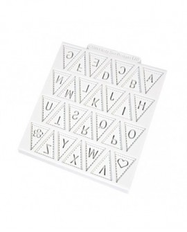 Katy silicone mold - Sue Alphabet Bunting Flags