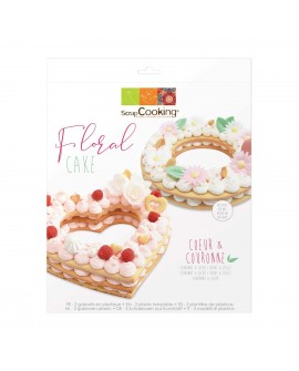 Floral Cake szablony serce i koło 24 cm kruchy tort warstwowy