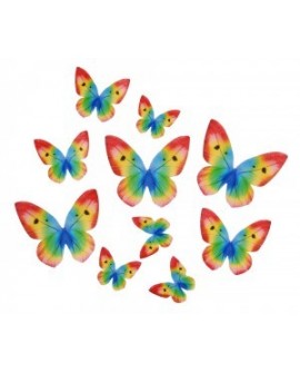 Regenbogen Waffel Schmetterlinge 10 Stk.