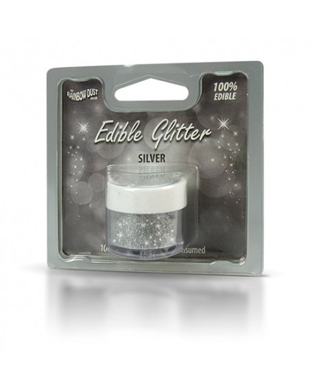 Jadalny brokat Rainbow Dust SREBRNY