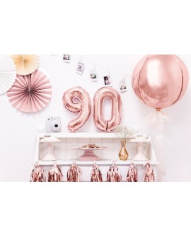 Folienballon 35 cm Rosa gold Ziffer 9