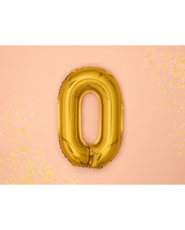 Folienballon 35 cm GOLD Ziffer 0