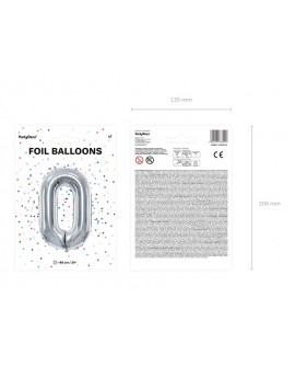 Folienballon XXL 86 cm SILBER Nummer 0