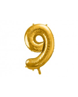 Balon foliowy XXL 86 cm ZŁOTY Cyfra 9