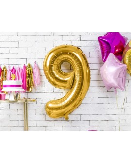 Balon foliowy XXL 86 cm ZŁOTY Cyfra 9