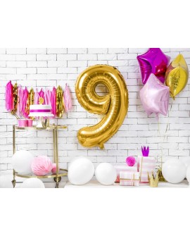 Balon foliowy XXL 86 cm ZŁOTY Cyfra 9