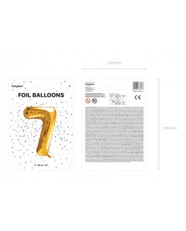 Balon foliowy XXL 86 cm ZŁOTY Cyfra 7
