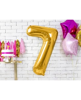 Balon foliowy XXL 86 cm ZŁOTY Cyfra 7