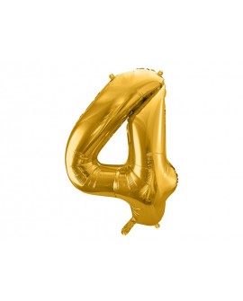 Balon foliowy XXL 86 cm ZŁOTY Cyfra 4