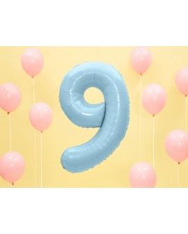 Balon foliowy XXL 86 cm BŁĘKITNY Cyfra 9