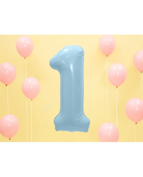 Balon foliowy XXL 86 cm BŁĘKITNY Cyfra 1