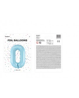 Balon foliowy XXL 86 cm BŁĘKITNY Cyfra 0
