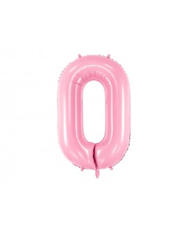 Balon foliowy XXL 86 cm RÓŻOWY Cyfra 0