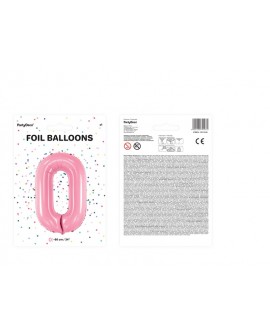 Balon foliowy XXL 86 cm RÓŻOWY Cyfra 0
