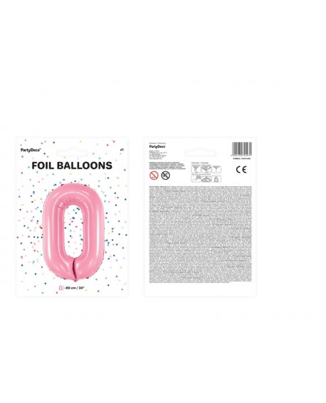 XXL-Folienballon 86 cm ROSA Zahl 0