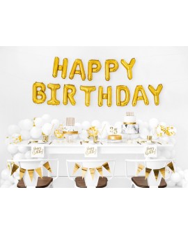 Serwetki Happy Birthday 20 szt. Metaliczny napis Złoto