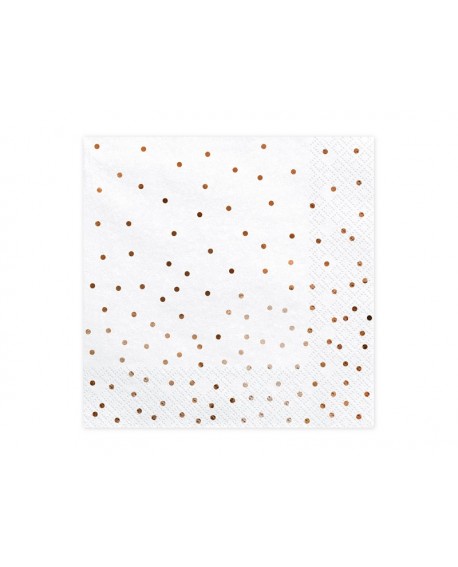 Napkins DOTS PINK GOLD 20 pcs.