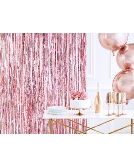 Rosa GOLD Partyvorhang 90 x 250 cm