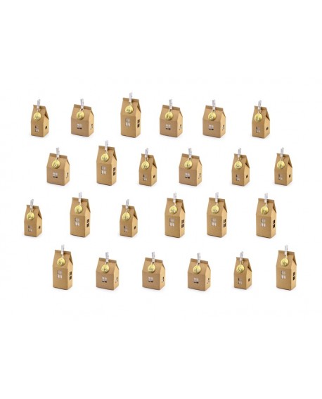 Adventný kalendár s 24 papierovými domčekmi KRAFT