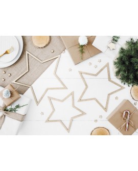Decorative wooden pendants GLITTER STARS 3 pcs