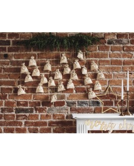 Decorative wooden pendants GLITTER STARS 3 pcs