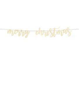 Girlande „Frohe Weihnachten“ aus Holz, 87 cm