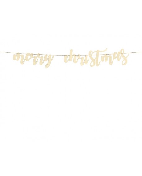 Garland Banner Merry Christmas Wooden 87 cm