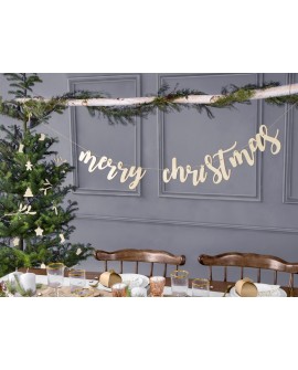 Girlanda Baner Merry Christmas Drewniany 87 cm