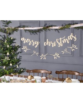 Girlanda Baner Merry Christmas Drewniany 87 cm