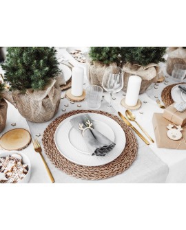 Serviettenringe aus Holz, Rentiermotiv, 6 Stück.