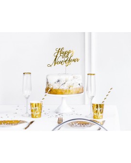 Topper Frohes neues Jahr ZŁOTY Ozdoba na tort