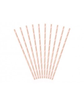 Papierstrohhalme 10Stk Streifen, gold
