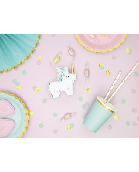 Papierové slamky 10 ks. BIELE SO ZLATÝMI HVIEZDKAMI