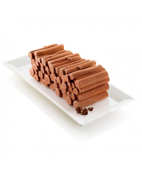 3D-Silikonform Silikomart Foret Holzstamm-Mousse-Kuchen