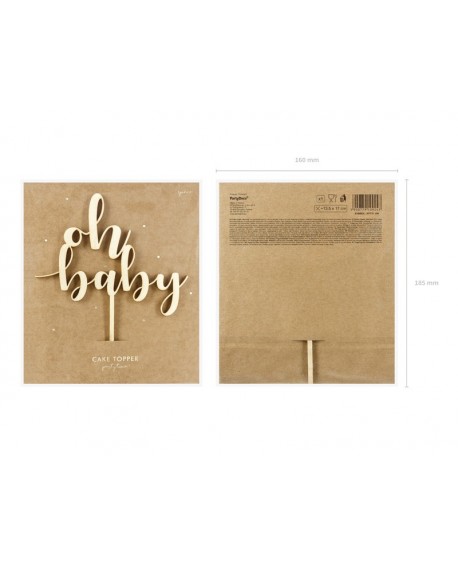 Topper drewniany Oh Baby Roczek na tort
