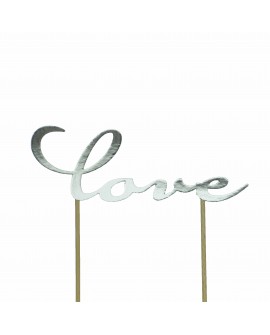 Topper AD LOVE - SREBRNY Ozdoba na tort