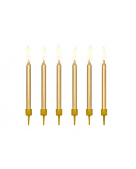 Narodeninové sviečky 6 cm SMOOTH GOLD 6 ks
