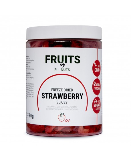 Truskawka liofilizowana Pi-Nuts, plastry, 80 g