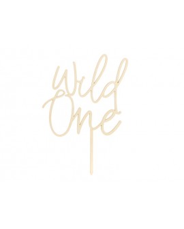 Topper WILD ONE Naturalny Drewniany Ozdoba na tort