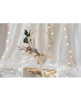 Topper KOŁO Naturalny Drewniany Ozdoba na tort obręcz