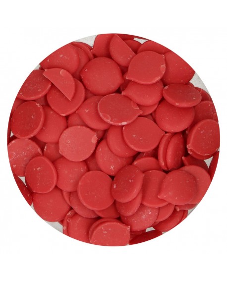Dropsy czekoladowe FunCakes Deco Melts, czerwone, 250 g