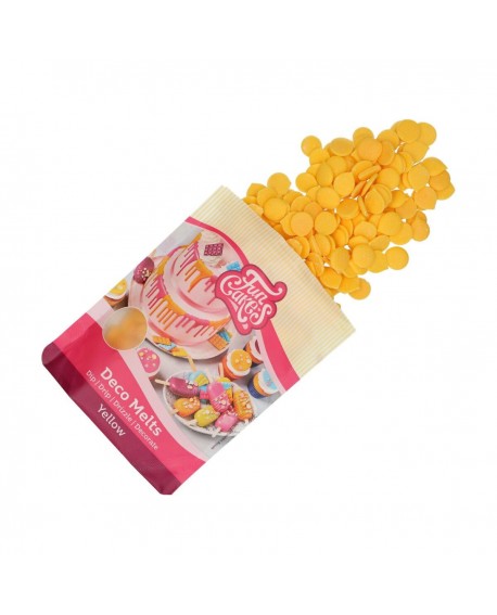 Dropsy czekoladowe FunCakes Deco Melts, żółte, 250 g