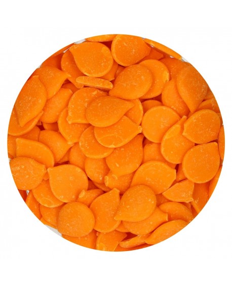 Dropsy czekoladowe FunCakes Deco Melts, pomarańczowe, 250 g
