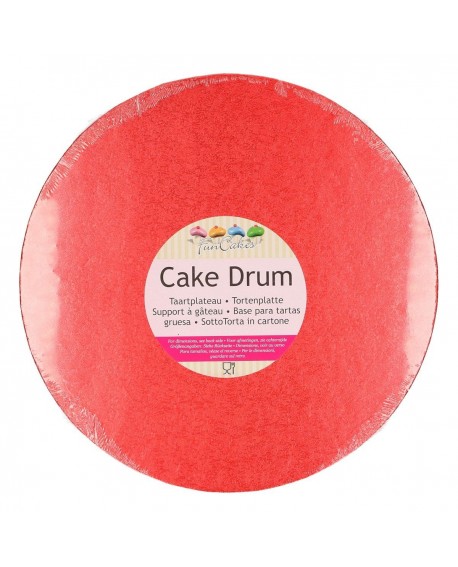 Основа для торта Fun Cakes 12 мм жорстка червона 25 см